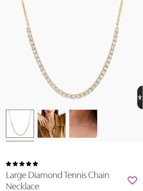 Sparkling Gold Tennis Necklace with Clear Stones